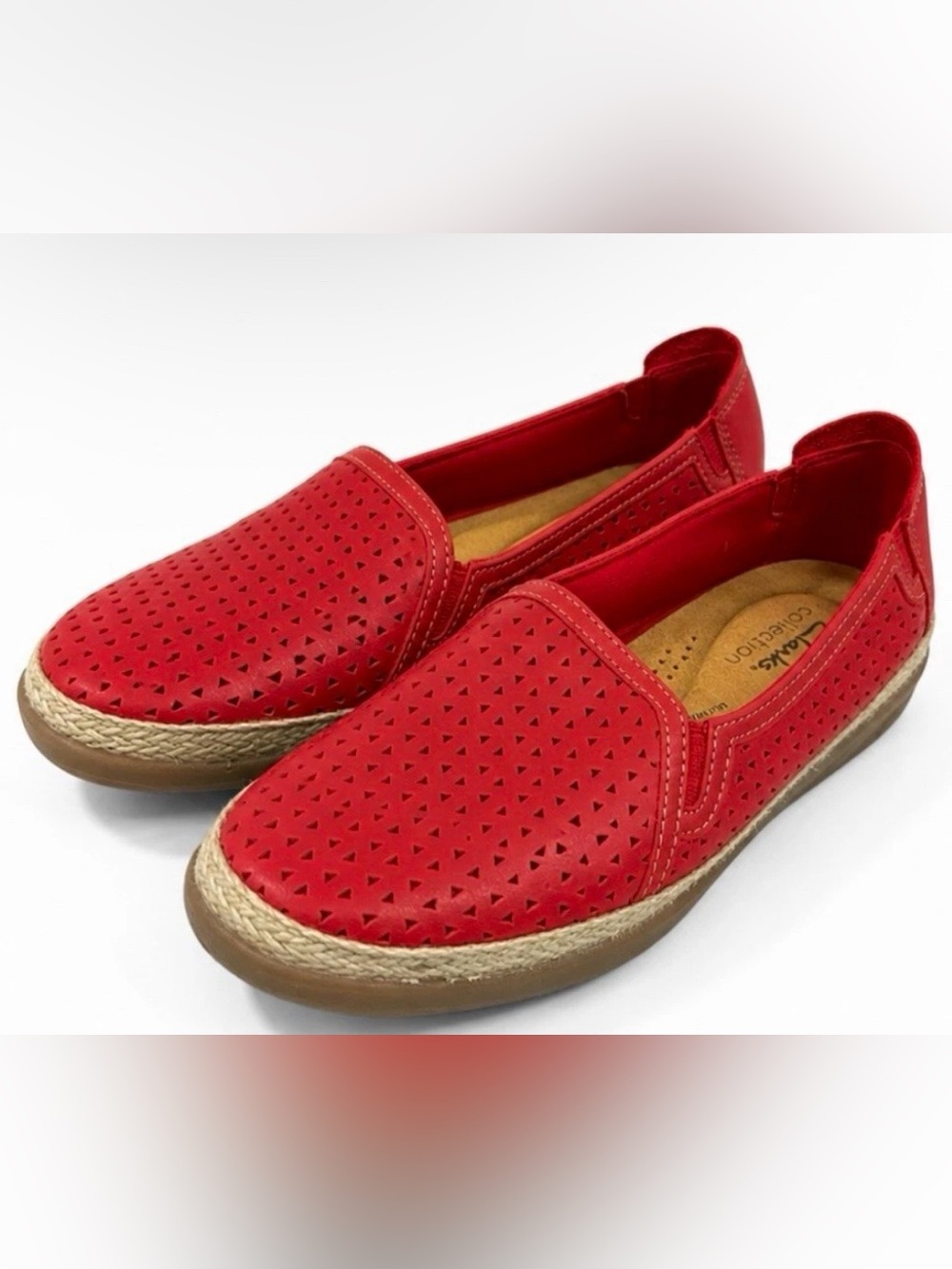 6.5 Red Slip-On Perforated Women’s Espadrille